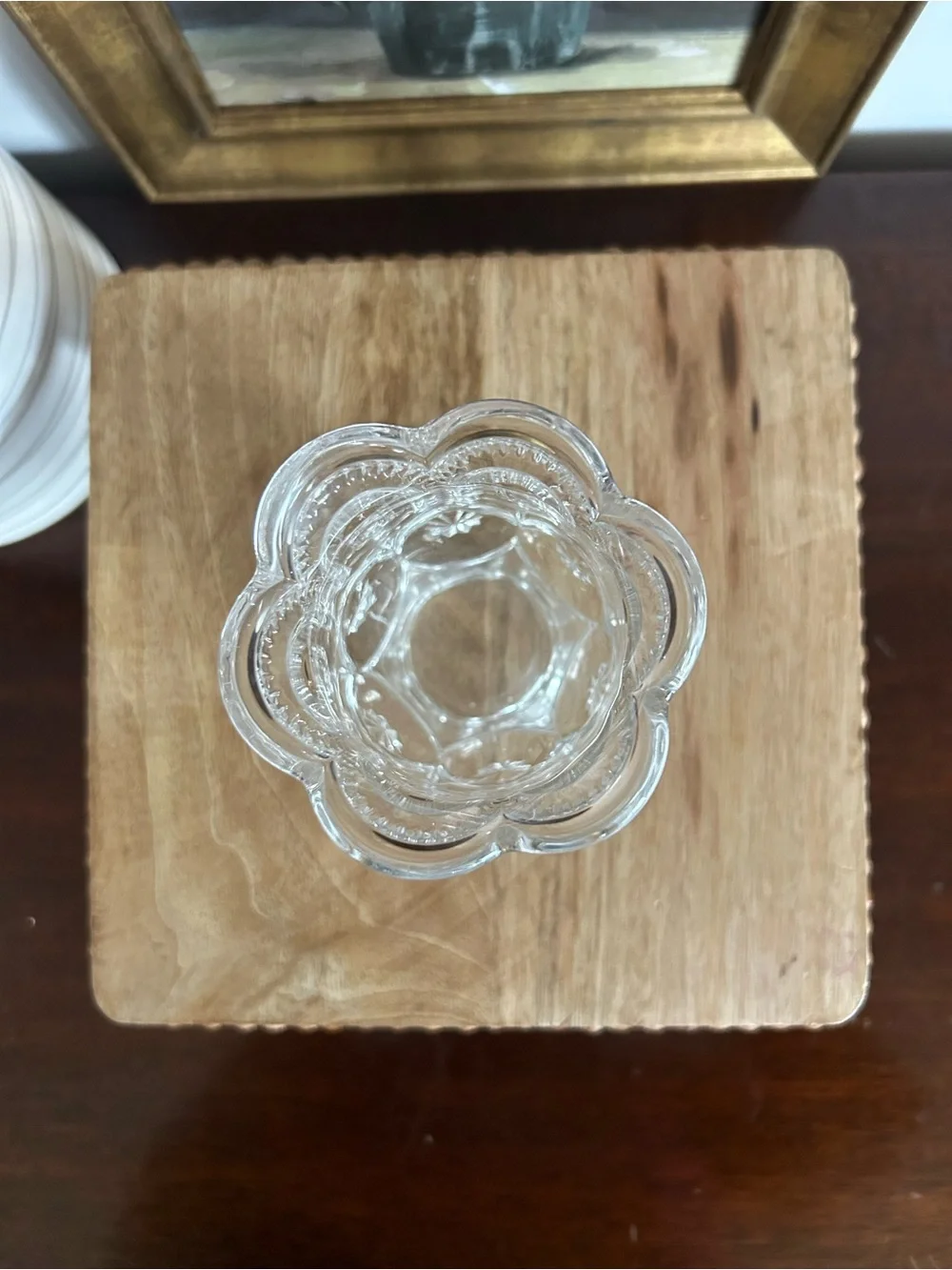 L.E. Smith Moon and Star Clear Spooner and Creamer Pitcher